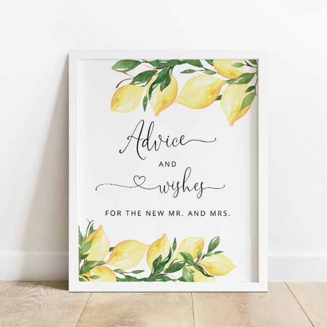 Poster Conseil Citron pour la mariée et les souhaits (Créateur téléchargé)