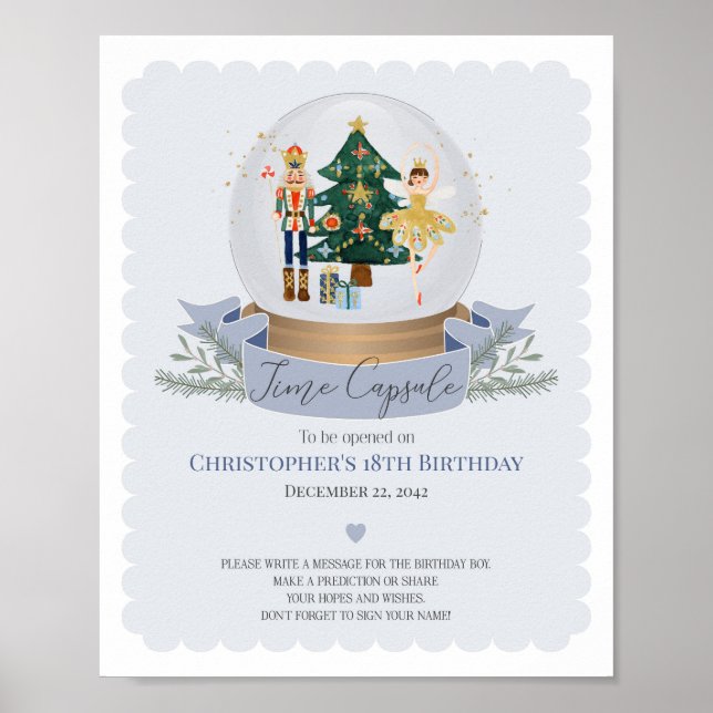 Poster conseil de capsule de temps de noisette bleu pour  (Devant)