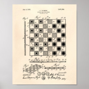 Poster Conseil des échecs 1923 Brevet Art Old Peper