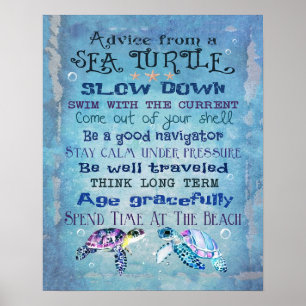Poster Conseil D'Un Côté Tortue De Mer