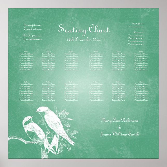 Poster Conseil Inséparables de la carte de siège mariage (Devant)