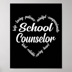 Poster Conseiller de l'école Coeur Mot Cloud