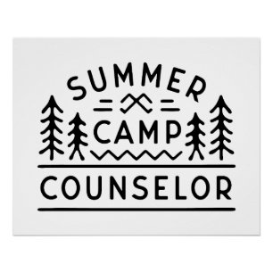 Poster Conseiller du camp d'été esthétique rétro