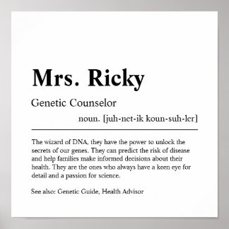 Poster Conseiller en génétique Cadeau personnalisé