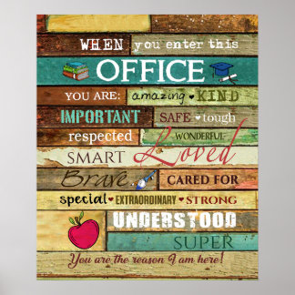 Poster Conseiller scolaire Lorsque Vous Entrez Dans Ce Bu