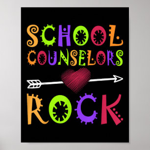 Poster Conseiller scolaire Rock Heart Book School Counsel