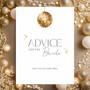 Poster Conseils de fête prénuptiale disco pour la mariée