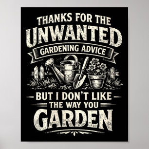 Poster Conseils de jardinage non sollicités et drôles pou