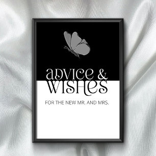 Poster Conseils et souhaits de papillon de typographie mo