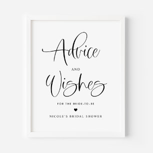 Poster Conseils et souhaits Fête des mariées de Calligrap
