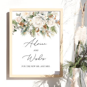 Poster Conseils et souhaits floraux pour les jeunes marié