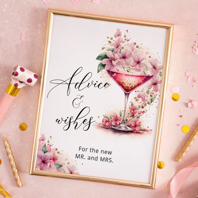 Poster Conseils et souhaits Pétales et Prosecco rose Flor (Créateur téléchargé)