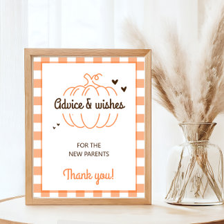 Poster Conseils et souhaits simples de Baby shower Citrou