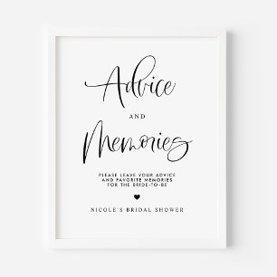 Poster Conseils et souvenirs Fête des mariées Calligraphi