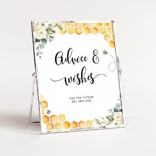 Poster Conseils et vœux d'abeille à l'aquarelle pour les