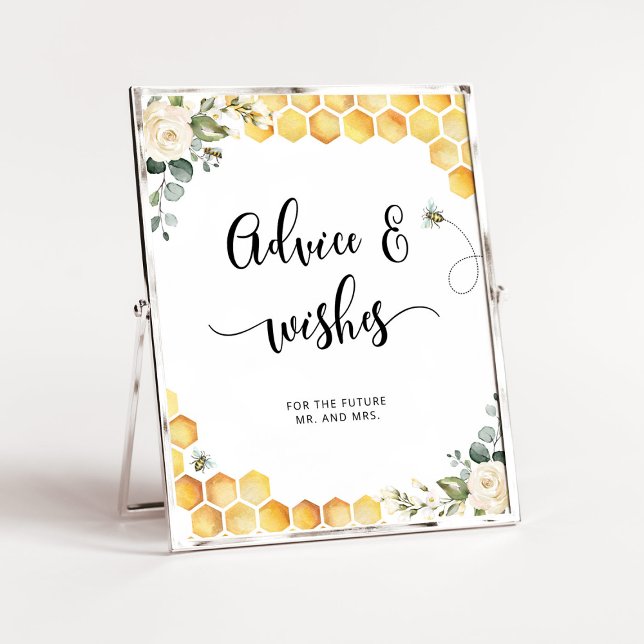 Poster Conseils et vœux d'abeille à l'aquarelle pour les  (Créateur téléchargé)