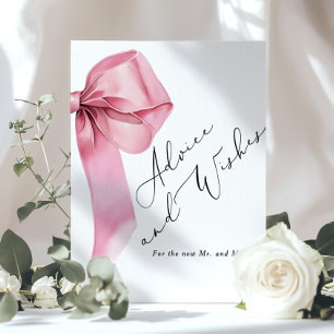 Poster Conseils et vœux Nœud rose script Enterrement de v