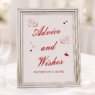 Poster Conseils et vœux pour une baby shower de mariage e