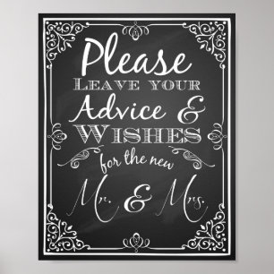Poster Conseils pour le panneau de mariage et vœux de bon
