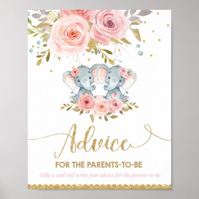 Poster Conseils pour les parents d'être un Baby shower ju (Devant)