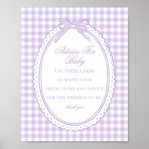 Poster Conseils pour un Nœud Coquette en Gingham Violet p