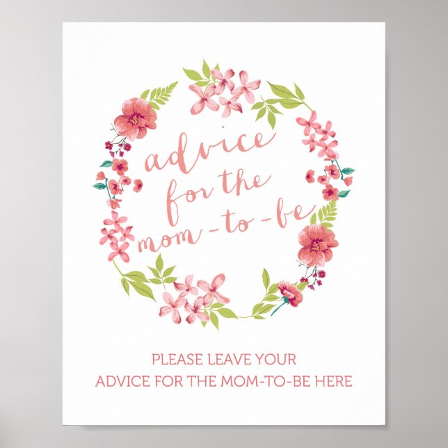 Poster Conseils sur la couronne de fleurs pour le signe " (Devant)
