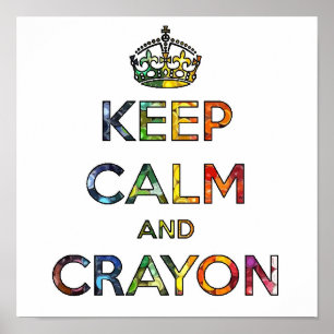 Poster Conserver calme et Crayon dessiner enfants enfants