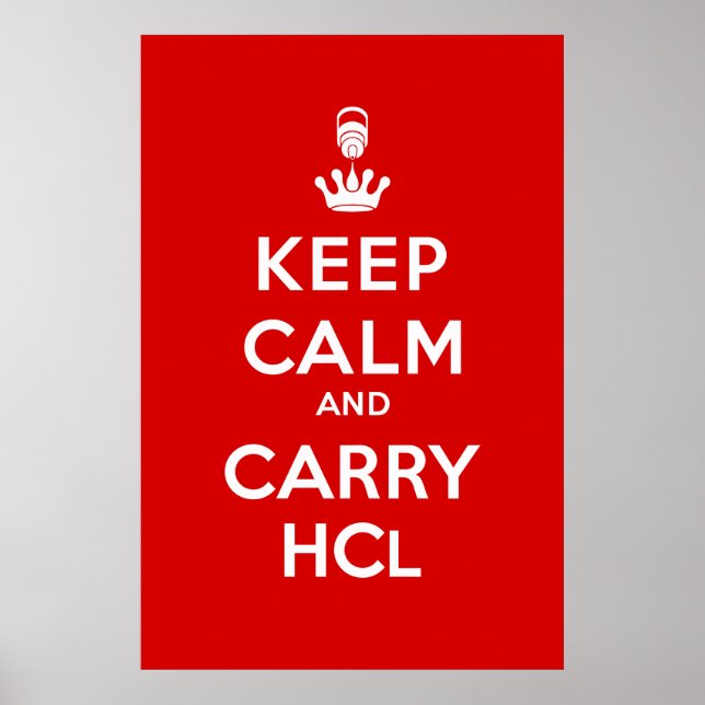 Poster Conserver calme et transporter HCl (Devant)