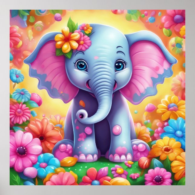 Poster Conserver la conception ou la conception d'Elephan (Devant)