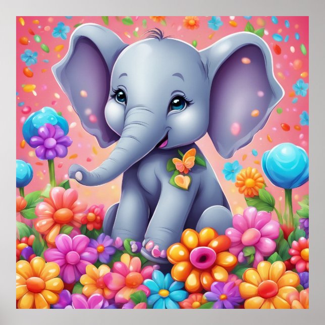 Poster Conserver la conception ou la conception d'Elephan (Devant)
