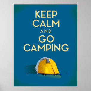 Poster Conserver le calme et aller Camping imprimer vinta
