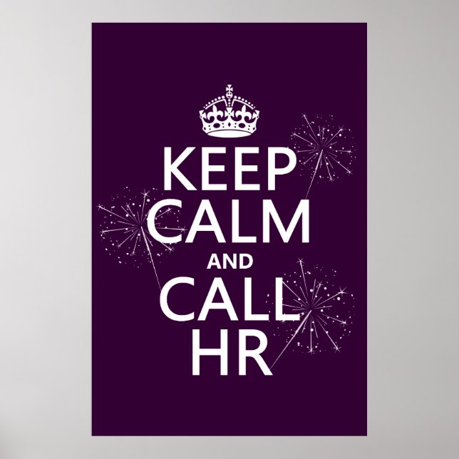 Poster Conserver le calme et appeler HR (n'importe quelle (Devant)