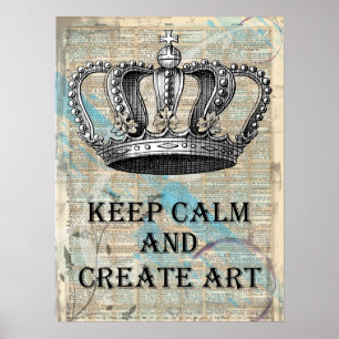 Poster Conserver le calme et créer des graphiques Vintage