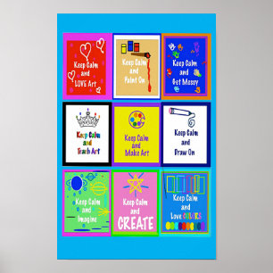 Poster Conserver le calme et enseigner l'art