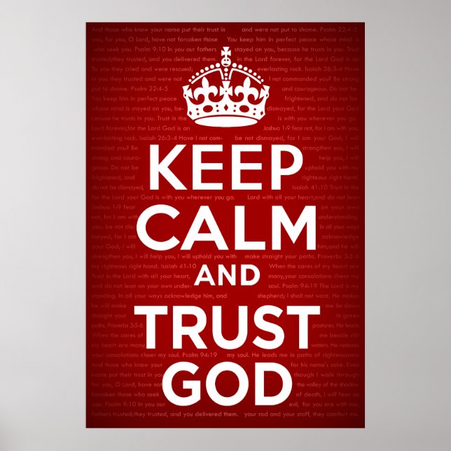 Poster Conserver le calme et faire confiance à Dieu (Devant)