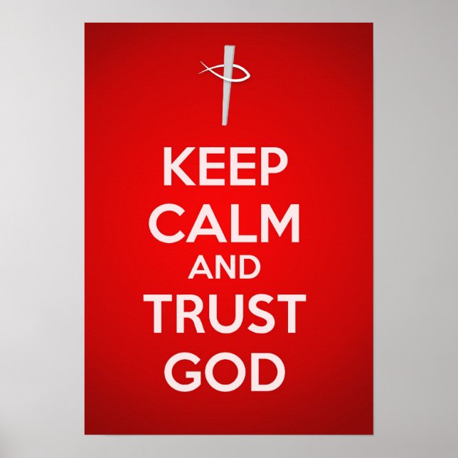 Poster Conserver le calme et faire confiance à Dieu (Devant)