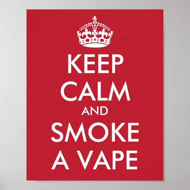 Poster CONSERVER LE CALME et FUMER UN VAPE - Changer d'ar (Devant)