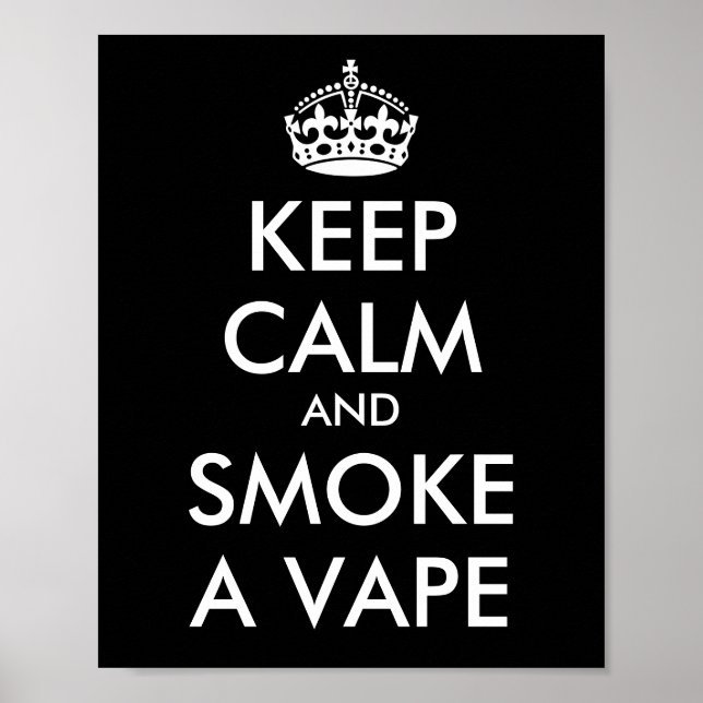 Poster CONSERVER LE CALME et FUMER UN VAPE - Changer d'ar (Devant)