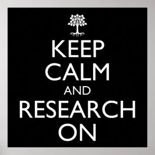Poster Conserver Le Calme Et La Recherche Sur La Généalog