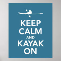 Conserver le calme et le kayak Sur l'impression ou