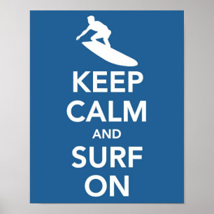 Poster Conserver le calme et le Surf à l'impression