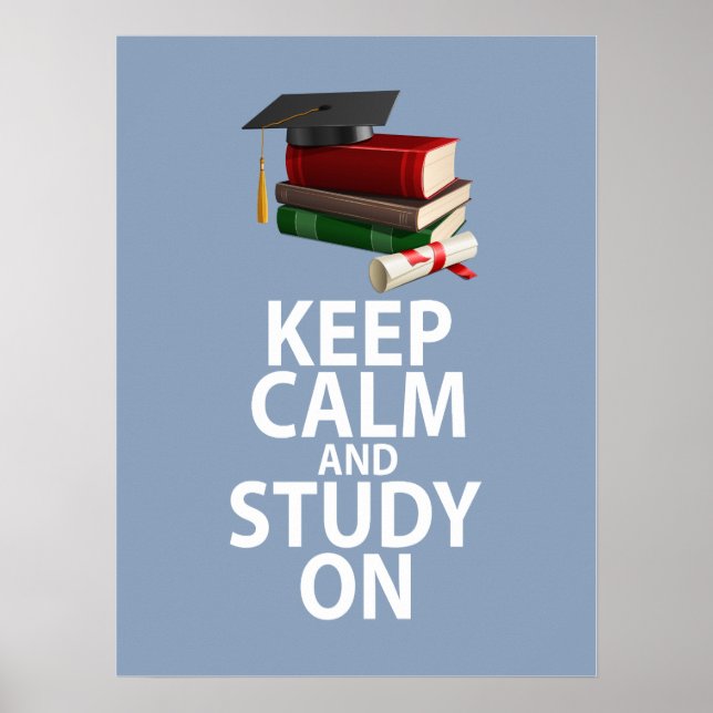 Poster Conserver le calme et l'étude sur l'affiche unique (Devant)
