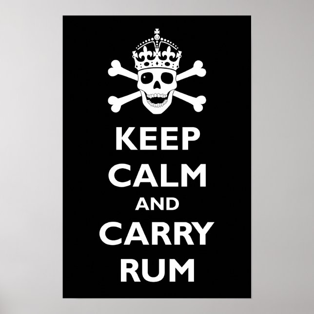 Poster Conserver le calme et porter le rhum (Devant)