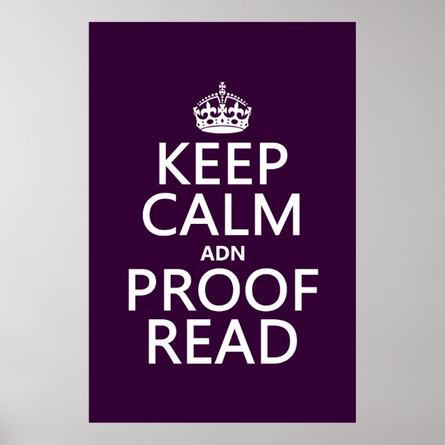 Poster Conserver le calme 'et' Proofread (et) (dans n'imp (Devant)