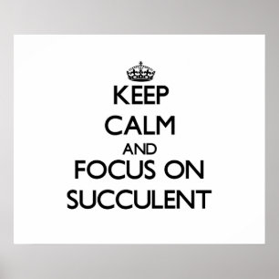 Poster Conserver le calme et se concentrer sur Succulent