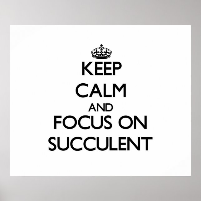 Poster Conserver le calme et se concentrer sur Succulent (Devant)