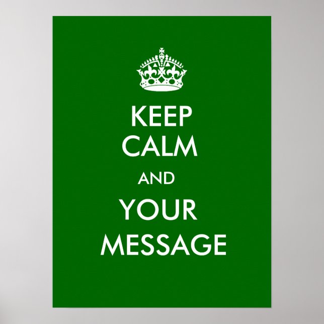 Poster Conserver le calme PersonnaliserABLES (Devant)