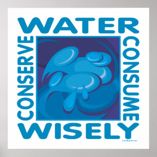Poster Conserver l'eau - Utiliser judicieusement