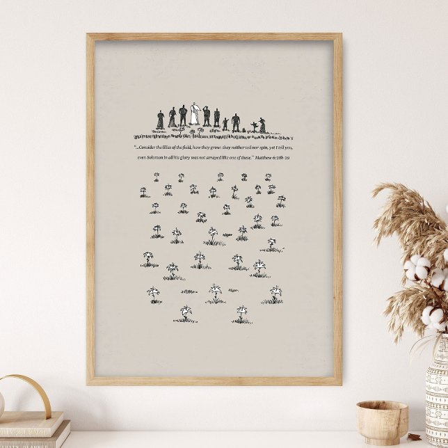 Poster Consider the Lilies, Matthew 6_28, BibleSketches,  (Créateur téléchargé)