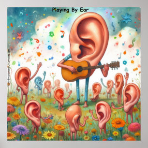 Poster Considérant Oreille Guitare : Jouer Par Oreille